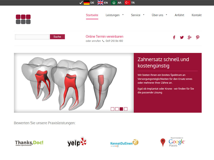 Webseiten für Zahnärzte